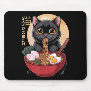 Rolig Katt Ramen Grafisk T-Shirt Japansk Kawaii Ka Musmatta