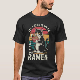 Rolig Katt Ramen Jag Behöver Min Katt Och Ramen Ka T Shirt