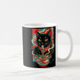 Rolig Katt Ramen Japansk Grafisk Kawaii Retro Kaffemugg