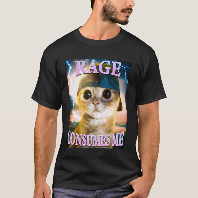 Rolig katt-raseri förtär mig t shirt (Framsida)