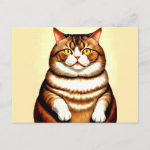 Rolig katt ritning vykort