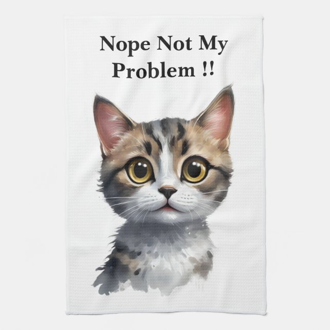 Rolig Katt Säger Inte Mitt Problem, Kökshandduk (Vertikal)