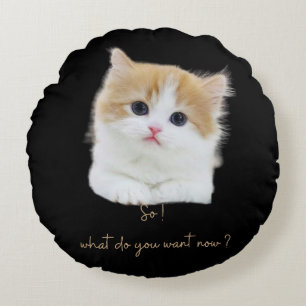 Rolig Katt Sassy Citat Rund Kudd Kudde