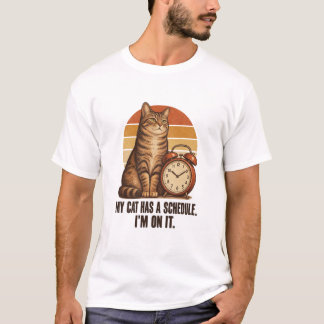 Rolig katt-schemalagd t-shirt