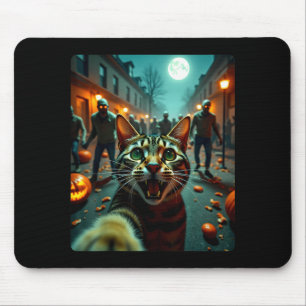 Rolig katt selfie Halloween zombies humor Musmatta