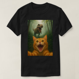 Rolig katt-selfie med T-Rex – Katt-selfie-konst T Shirt