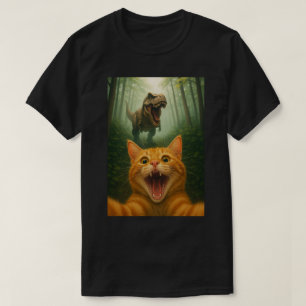 Rolig katt-selfie med T-Rex – Katt-selfie-konst T Shirt