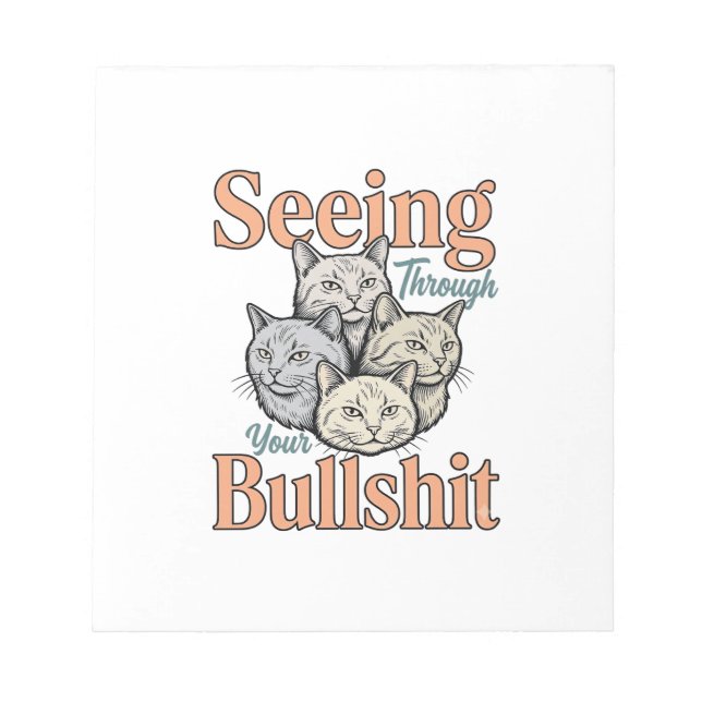 Rolig Katt Ser Genom Din Vintage Design Anteckningsblock (Framsida)