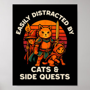 Rolig katt-sidosökande katt Datorspelare Nörd Män Poster