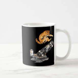 Rolig katt skateboard gatumeme rolig kattunge grun kaffemugg
