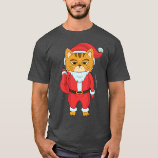 Rolig katt som bär pås i tomtekläder är dum t shirt