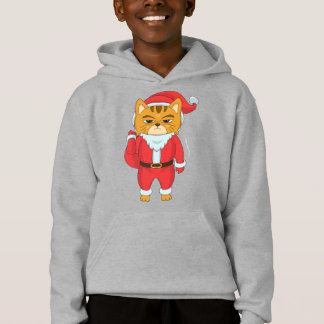 Rolig katt som bär påse i jultomtedräkt t shirt