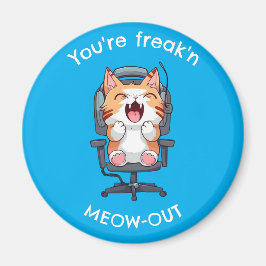 Rolig Katt som Freak'n Meow Ut Magnet