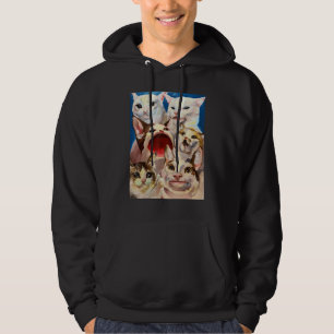 Rolig katt som gråter vid middagsbordet Katt pop a Hoodie