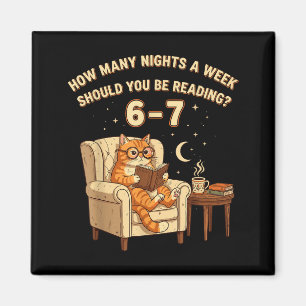 Rolig Katt som Läser 6-7 Meme Englieacher Bokälska Magnet