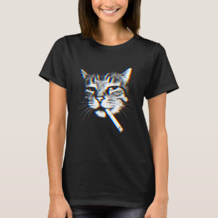 Rolig katt som röker cigarett Cig-meme T Shirt
