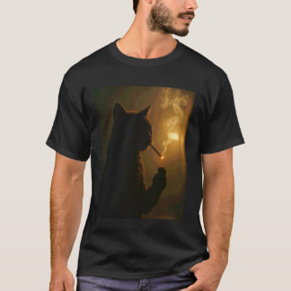 Rolig katt som röker cigarett Gen Z-meme T Shirt