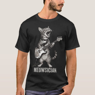 Rolig Katt som Spelar Elbas Meowsician Puns T Shirt