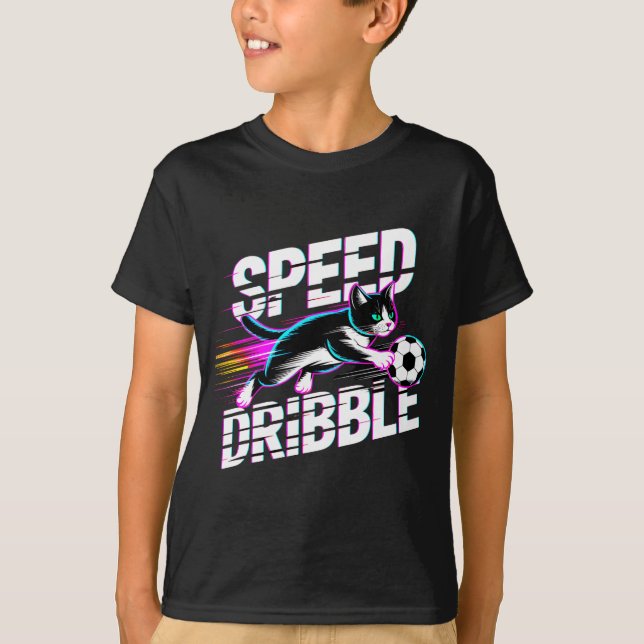 Rolig Katt som Spelar Fotboll Present För Barn Ton T Shirt (Framsida)