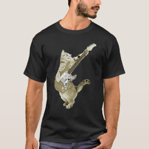 Rolig katt som spelar gitarr Älskare kattunge gita T Shirt