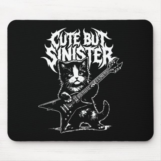 Rolig katt som spelar gitarr gitarrist rock and ro musmatta (Framsidan)