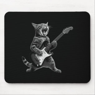 Rolig katt som spelar gitarr Rock And Roll män kvi Musmatta