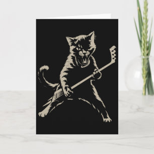Rolig Katt Som Spelar Ishockey Rolig Katt Spelar H Kort