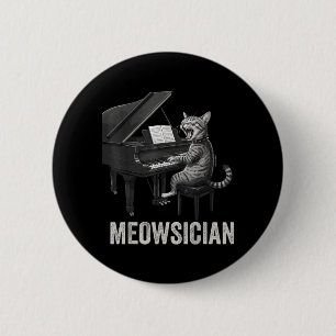 Rolig katt som spelar pianomusik Puns Meowsician B Knapp
