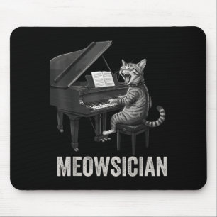 Rolig katt som spelar pianomusik Puns Meowsician B Musmatta