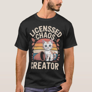 Rolig katt som välter saker t shirt