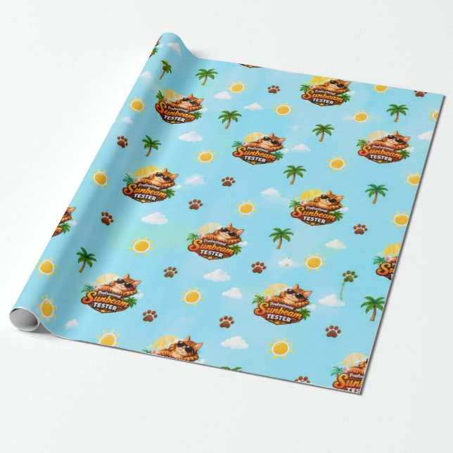 Rolig katt sommarpresentpapper presentpapper (Utrullad)