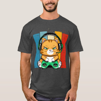 Rolig katt spelande katt älskare Kawaii videospel  T Shirt
