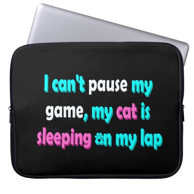 Rolig katt-spelande laptop fodral (Framsidan)