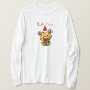Rolig katt-T-shirt för julen med katt Tröja