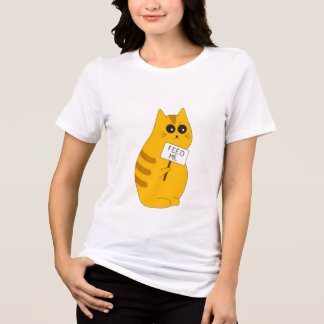 Rolig katt t-shirt, hungrig katt-top t shirt