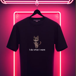 Rolig katt T-shirt – Jag gör vad jag vill