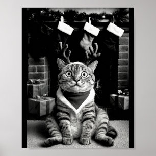 Rolig katt tar en selfie jul jul pyjamas H Poster