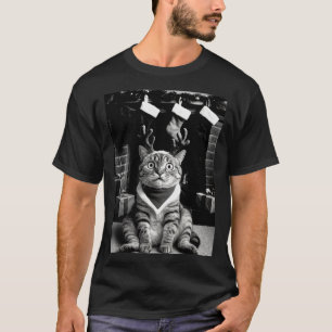 Rolig katt tar en selfie jul julpyjamas H T Shirt