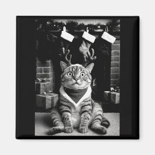 Rolig Katt Tar En Selfie Jul Xmas Pyjamas H Magnet