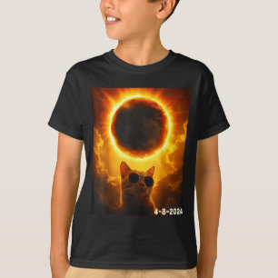 Rolig katt tar selfie solförmörkelse t shirt