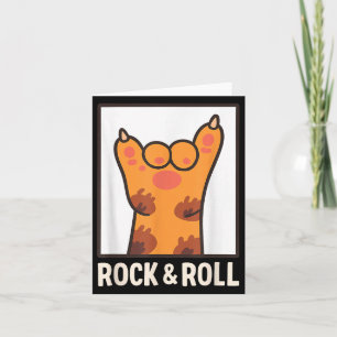 Rolig Katt Tass Rock And Roll Musik Älskare Mamma  Kort