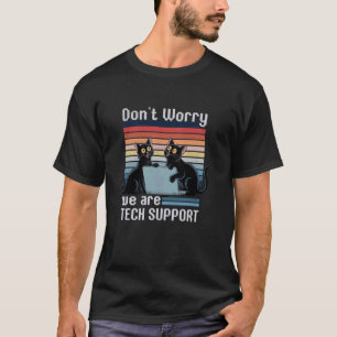 Rolig katt tech support tröja retro dator helpdesk