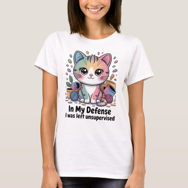 Rolig Katt Till Min Försvar Jag Blev Övergiven Uta T Shirt (Framsida)