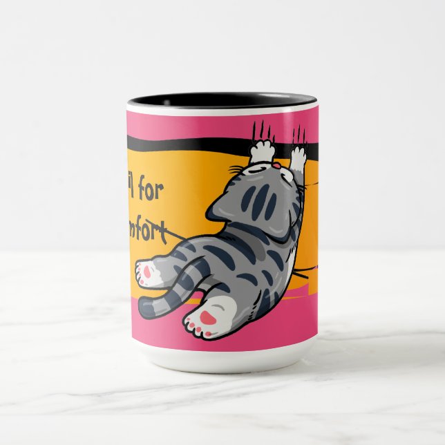 Rolig Katt, Tjock Katt, Rolig Skrift, Modern Trend Mugg (Center)