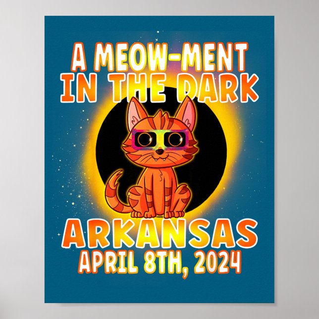 Rolig Katt Total Solförmörkelse Puns Poster (Framsidan)