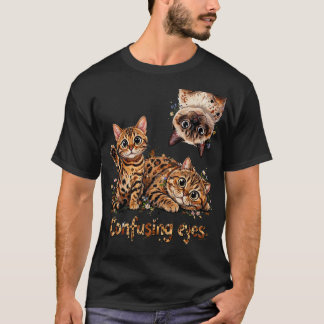 Rolig katt, trio av katter i blom, söt katt, kattu t shirt