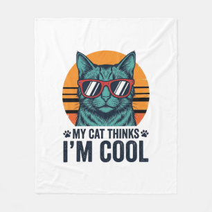 Rolig Katt Tycker Jag Är Cool Vintage Fleecefilt
