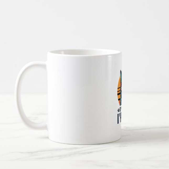 Rolig Katt Tycker Jag Är Cool Vintage Kaffemugg (Vänster)