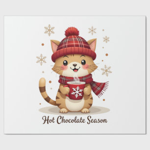 Rolig Katt Varm Choklad Säsong God Jul Mamma Pappa Presentpapper