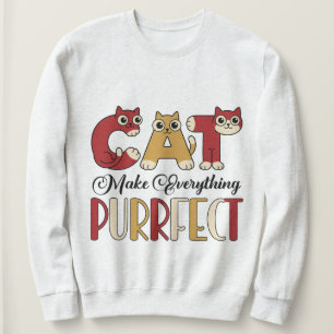 Rolig Kattälskare Grafisk Ordkonst T Shirt